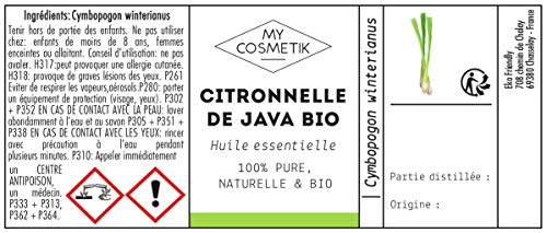 Aceite esencial de citronela de Java orgánico - MyCosmetik - 10 ml