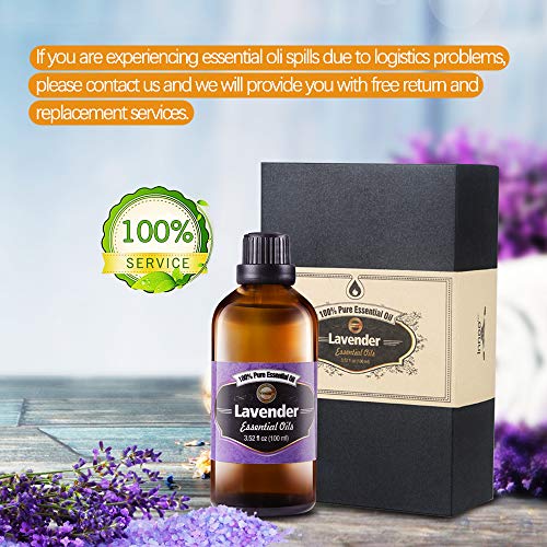 Aceite Esencial de Lavanda Puro aceite 100% orgánico, prensado en frío, filtrado y sin quemar, para pelo, piel, barba, cuerpo y uñas (Lavanda)
