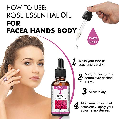 ¡Aceite esencial de rosa, cuidado de la piel con vitamina C, aclara las arrugas antienvejecimiento, perfecto para aromaterapia, relajación, terapia de la piel y más! - NATURAL