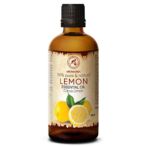 Aceite Esencial Limon 100ml - Citrus Limon Sin Diluir - Italia - 100% Natural & Puro para Aliviar la Tensión - Buen Sueño - Mejor para Humidificador - Aromaterapia - Relajación - Masaje