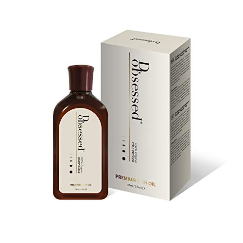 Aceite Premium para la Piel de d.obsessed - Jojoba orgánica, aceite de rosa mosqueta y vitamina E mezclado - Tratamiento natural para rostro, cuerpo y uñas - Antiedad, hidratación y reparación (100ml)