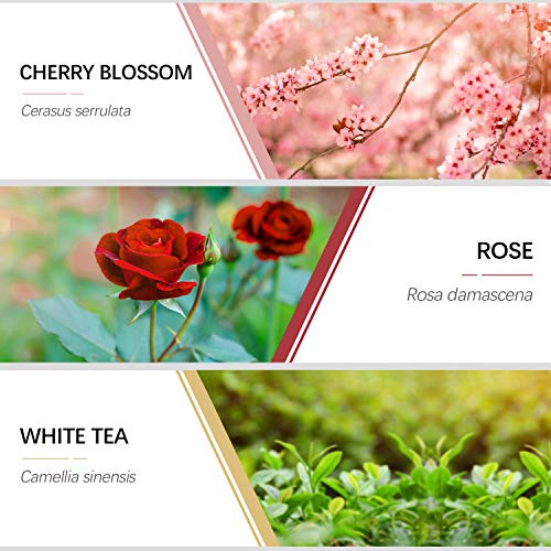 Aceites Esenciales Naturales ESSLUX Flores Aceites Esenciales Para Humidificador Difusor Top 6 Set 100% Natural Puro (rosa, ylang ylang, jazmín, gardenia, cerezo, té blanc)