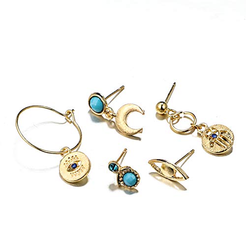 AchidistviQ Juego de 5 Pendientes de Tuerca para Mujer, de la Marca