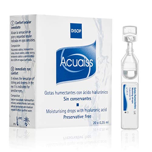 Acuaiss Gotas Humectantes sin Conservantes con Ácido Hialurónico, Lágrima Artificial en Monodosis, 20 x 0,35 ml