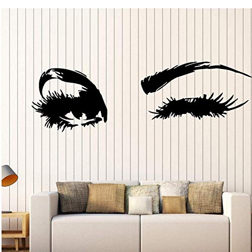 Adhesivos de pared Pestañas grandes Ojos hermosos Papel pintado Dormitorios 44X114Cm