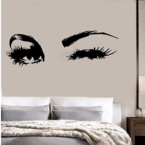 Adhesivos de pared Pestañas grandes Ojos hermosos Papel pintado Dormitorios 44X114Cm