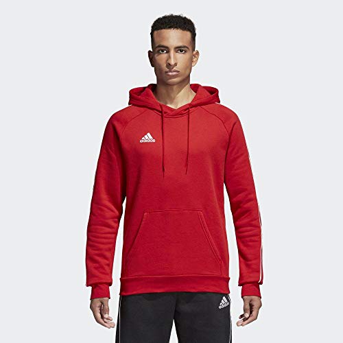 Adidas CORE18 Hoody Sudadera con Capucha, Hombre, Rojo (Rojo/Blanco), L