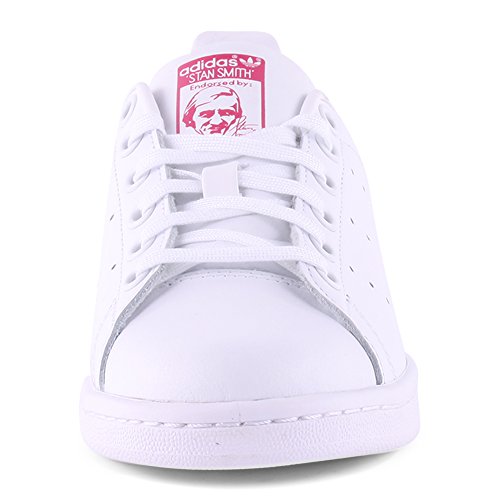 adidas Stan Smith J, Zapatillas Unisex Niños, Blanco (Footwear White/Footwear White/Bold Pink 0), 38 2/3 EU
