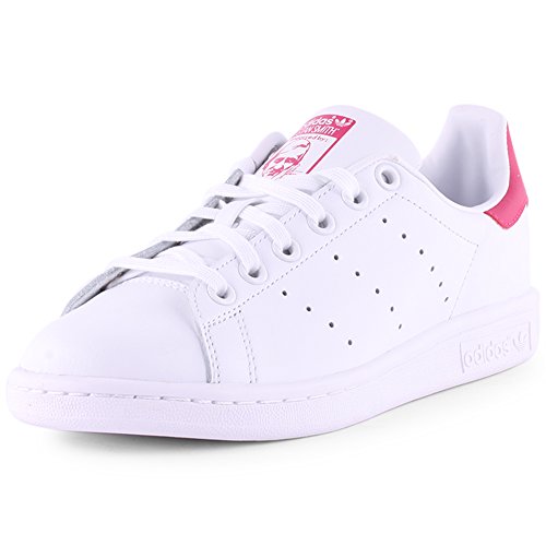 adidas Stan Smith J, Zapatillas Unisex Niños, Blanco (Footwear White/Footwear White/Bold Pink 0), 38 2/3 EU