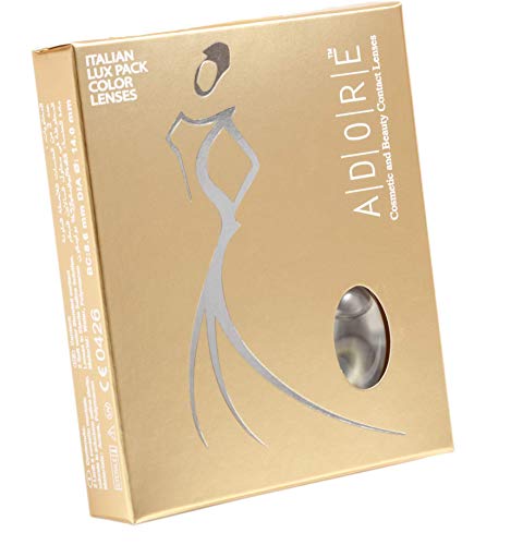 ADORE Lentes de contacto de colores GRIS CLARO - BI GREY- Efecto natural 2 tonos mismo color - 90 Días - Sin Graduación + estuche
