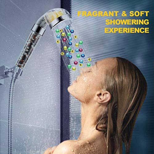 ADOVEL Cabezal de Ducha de Mano con Filtro, Vitamina C Filtros de Duchas Universal, Alta Presion, Eliminación de Cloro Cal Flúor, Ablanda el Agua Dura