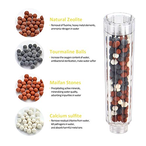 ADOVEL Cabezal de Ducha de Mano con Filtro, Vitamina C Filtros de Duchas Universal, Alta Presion, Eliminación de Cloro Cal Flúor, Ablanda el Agua Dura