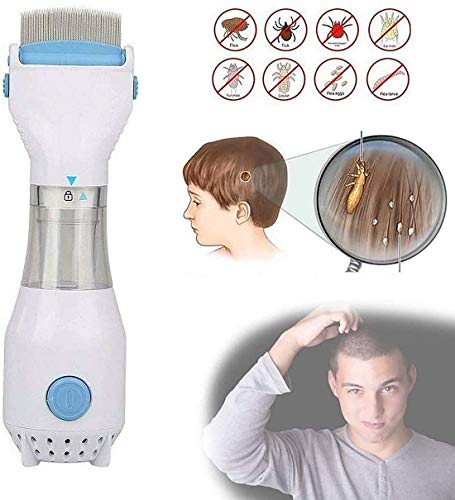 Aegilmc Tetera Piojos Peine, Cabeza Eléctrica Piojos Pulgas Peine, Sin Dolor Segura Piojos Peine con Suaves para Niños Y Adultos con 3 Filtros De Repuesto para Piojos Eléctricos