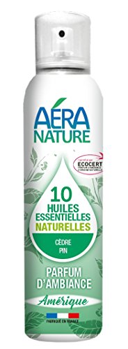 AERA NATURE: Fragancia natural, 125 ml, con 10 aceites esenciales "América" Perfume cedro, pino