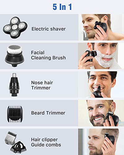 Afeitadora Corporal Masculina, OriHea Depiladora Corporal Hombre,Impermeable, Cinco Cabezas Flotantes Que Quitan Inteligentemente Los Bigotes, Adecuados Para Hombres y Mujeres -CkeyiN