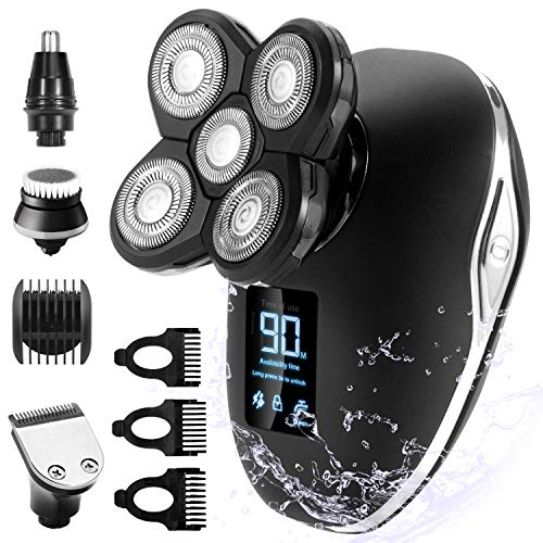 Afeitadora Corporal Masculina, OriHea Depiladora Corporal Hombre,Impermeable, Cinco Cabezas Flotantes Que Quitan Inteligentemente Los Bigotes, Adecuados Para Hombres y Mujeres -CkeyiN