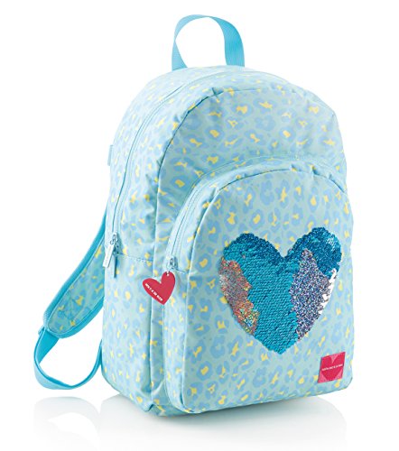 Agatha Ruiz de la Prada-16857 Mochila Grande, Piel Lentejuelas, Color Azul, 42 cm (Miquel-Rius 16857)