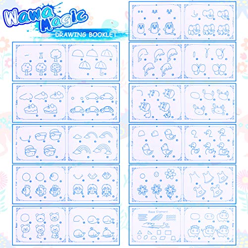 Agua Dibujo Pintura Alfombra de Agua Doodle 120*72cm Dinosaur Esteras de Agua Doodle Pizarra Mágica con Bolígrafos Mágicos, Moldes y Folleto Juguete Educativo Regalo para Niños y Niñas 3+ Años