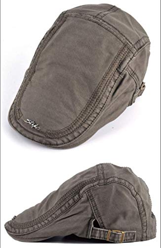 AHJSN Sombrero de Hombre Otoño e Invierno al Aire Libre Gorra de Viaje Gorra de béisbol de Viento británico Adelante Ajustable Verde del ejército