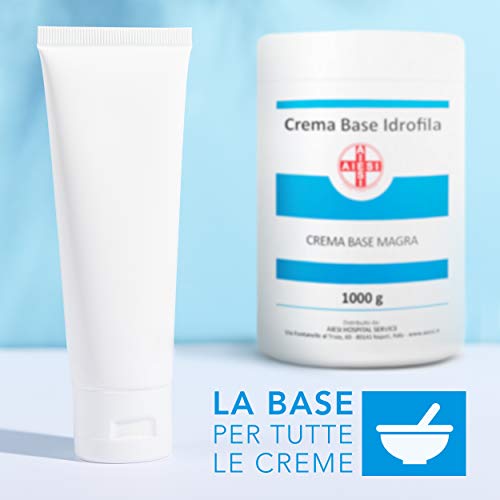 AIESI® Crema Base Hidrofílica pura emulsión neutra magra tarro de 1 Kg ideal para uso Farmacéutico Cosmético y Dermatológico # Made in Italy