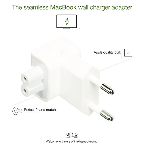 Aiino - Conector europeo compatible con dispositivos Apple con protección contra cortocircuitos, carga rápida, compacto, color blanco