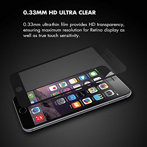 aiMaKE Protector de Pantalla Compatible con iPhone 6 /iPhone 6s, 3D Pantalla Completa Cristal Templado Pantalla Protectora Anti BLU Ray,Cubre la Pantalla Completa Perfectamente para iPhone 6s Negro