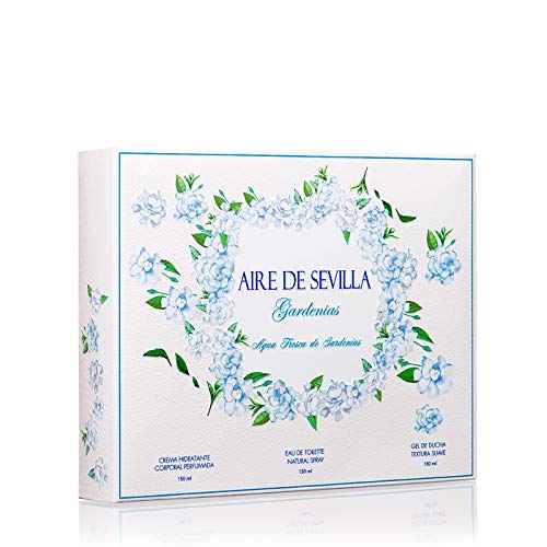 Aire de Sevilla Gardenias Set Perfume para Mujer - EDT, Crema Perfumada y Gel Exfoliante