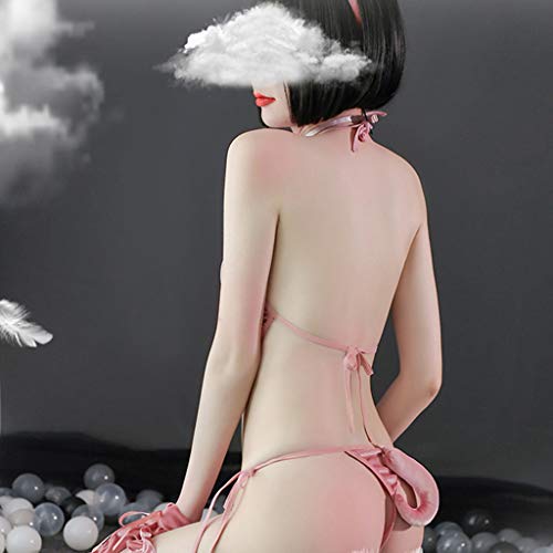 Aisumi - Sujetador de ropa interior para mujer, diseño de Anime Cat rosa