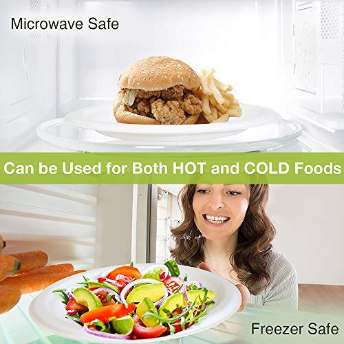 Aitsite Juego de Vajilla Desechable de 250 Piezas, Vajilla Ecológica Incluye 50 Platos de Papel Biodegradables, Tenedores, Cuchillos y Cucharas Combo para Fiesta, Camping, Picnic (Blanco)