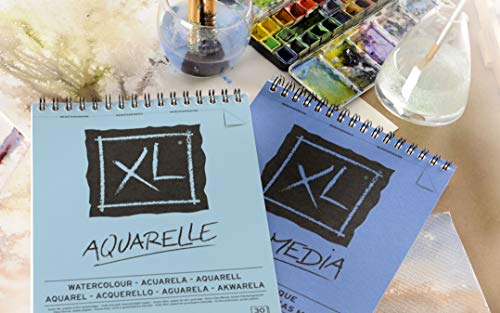 Álbum Espiral Microperforado, A5, 15 Hojas, Canson XL Mix Media, Grano Texturado 300g, Blanco