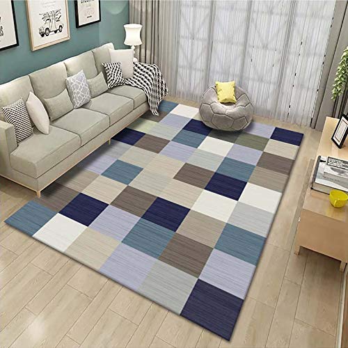Alfombra De Área Abstract Diamond Modern Modern Alfombra Envejecida Dormitorio Sala De Estar Comedor Contemporáneo Accent Colección Sevilla,D,140 * 200cm