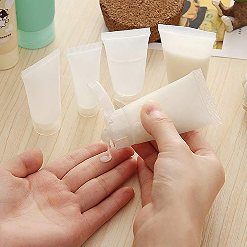 Alledomain, 6 tubos de plástico blandos vacíos y exprimibles incluye 2 embudos y 12 etiquetas, 50g