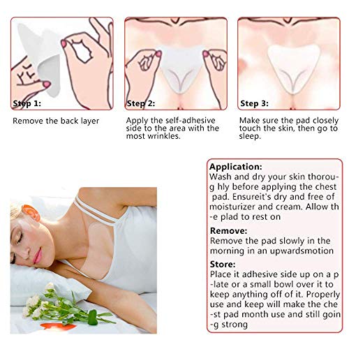 Almohadilla antiarrugas en el pecho, MS.DEAR almohadillas antiarrugas hechas de silicona de grado médic para la eliminación y eliminación de arrugas de piel y escote y reduce las líneas finas