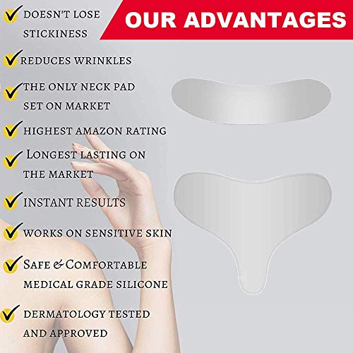 Almohadilla de silicona para el pecho, reutilizable, antiarrugas, para el pecho, cuello, se puede lavar para evitar arrugas, hidratante, mantener la piel suave (forma de T)