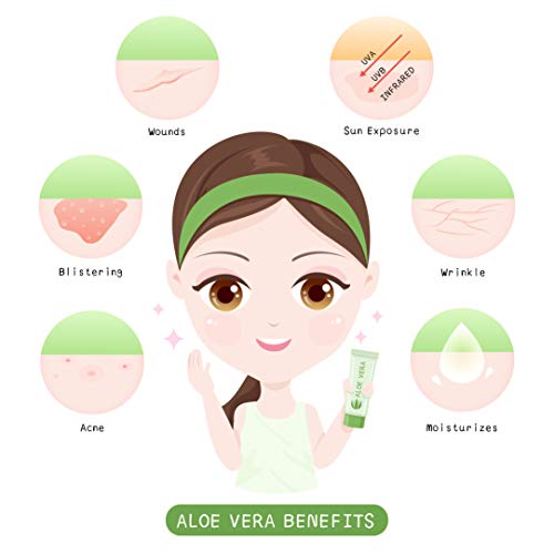 Aloe vera gel de Anica | Crema hidratante natural y pura para la piel y el cabello | Para quemaduras de sol, caspa, eczema, cortes, erupciones, cicatrices, acné, uñas | Orgánica y sin crueldad.