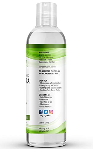 Aloe vera gel de Anica | Crema hidratante natural y pura para la piel y el cabello | Para quemaduras de sol, caspa, eczema, cortes, erupciones, cicatrices, acné, uñas | Orgánica y sin crueldad.