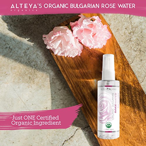 Alteya Organic Agua Floral de Rosa (Rosa Damascena) 100 ml – Spray - 100% Puro Natural Bio Producto con Certificado USDA Destilado al Vapor de Frescas Cosechas a Mano Flores de Rosa Vendidas Directamente por el Cultivador y Destilador Alteya Organics desd