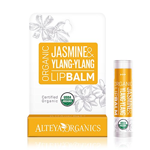 Alteya Organic Bálsamo Labial de Jazmín y Ylang-Ylang 5 gr – USDA Certificado Orgánico Producto para Cuidado Labial Basado en Aceites Esenciales Hidratantes y Mantequillas Botánicas Nutritivas