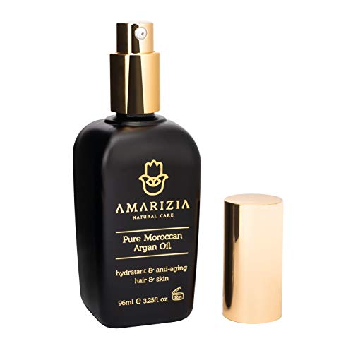 AMARIZIA Aceite de Argán Puro de Marruecos / 100% Orgánico y prensado en frío/Vegano y Cruelty-Free/Hidratante para el pelo, para la piel, cara, barba y uñas/Antiedad y antiarrugas.