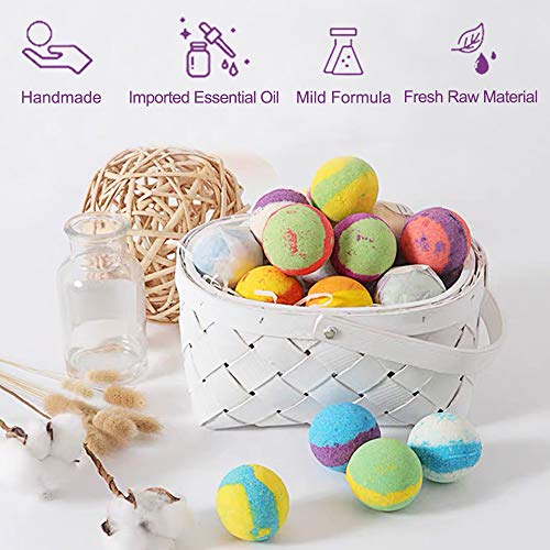AMAYGA 12 Bombas de Baño, Set Bolas de Baño con Aceites Esenciales,Bath bombs Baño de Burbujas, Sales de Baño,Navidad Dia de san valentin Regalo femenino