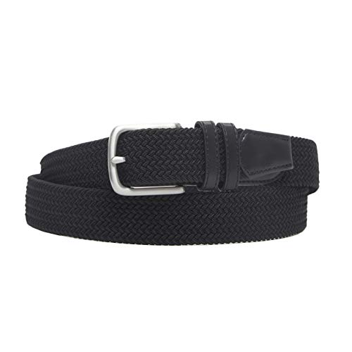 Amazon Essentials – Cinturón trenzado elástico para hombre, Negro (Black 001), W36''