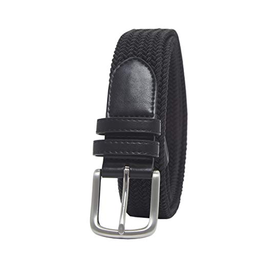 Amazon Essentials – Cinturón trenzado elástico para hombre, Negro (Black 001), W36''
