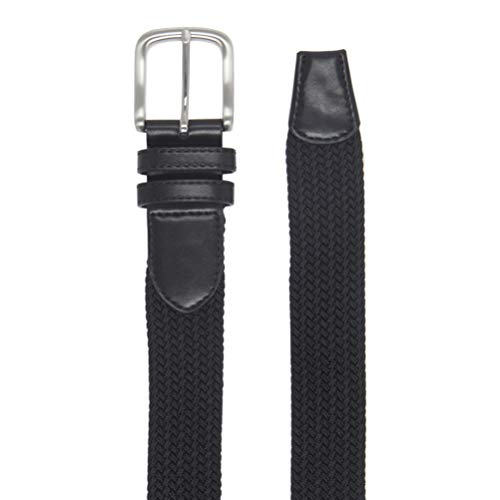 Amazon Essentials – Cinturón trenzado elástico para hombre, Negro (Black 001), W36''
