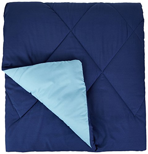 AmazonBasics - Edredón de microfibra reversible, azul marino/azul, 155 x 220 cm