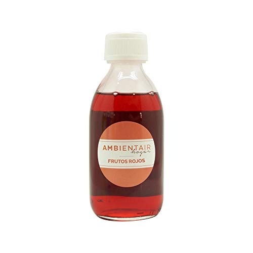 Ambientair. Recambio para ambientador 250ml. Frutos Rojos. Ambientador Bayas Silvestres. Recambio para difusor de Varillas. Líquido para Rellenar tu ambientador Mikado de palitos. Sin Alcohol.