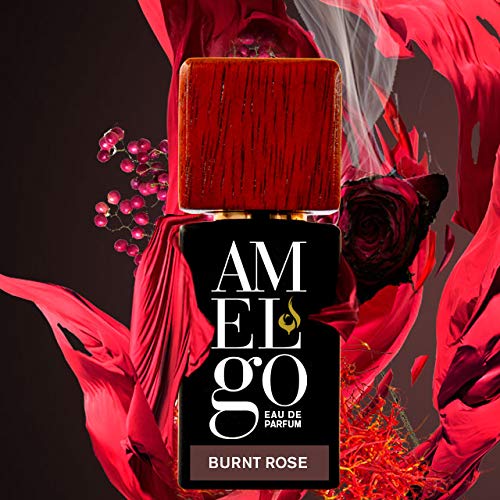 Amelgo Burnt Rose - Perfume árabe en aerosol para mujer, almizcle blanco y rosa con auténtico aceite de oud, de larga duración