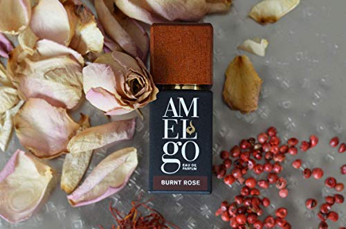 Amelgo Burnt Rose - Perfume árabe en aerosol para mujer, almizcle blanco y rosa con auténtico aceite de oud, de larga duración