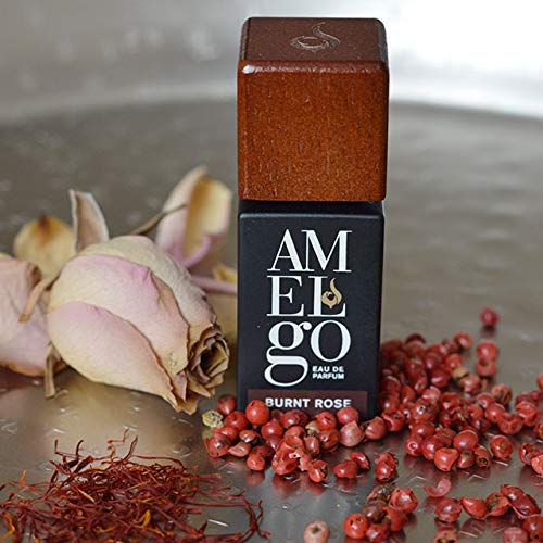 Amelgo Burnt Rose - Perfume árabe en aerosol para mujer, almizcle blanco y rosa con auténtico aceite de oud, de larga duración