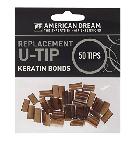 American Dream extensiones de queratina puntas de repuesto para pre-bonded, luz marrón – Pack de 50