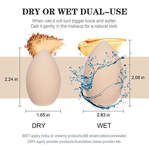 AMMIY 5 Unidades Esponja Maquillaje, Set de Makeup Blender Beauty para Base de Maquillaje, Ideal para Líquidos, Cremas y Polvos
